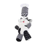 Yechiry Jouets Suspendus en Peluche pour Lit de bébé, Hochet à Rayures Noires et Blanches pour Nourrissons, Berceau, Poussette, 34x12cm (Pendentif Veau rayé Noir et Blanc)