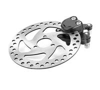 Yechiry Kit de Freins à Disque Arrière pour Scooter en Alliage d'aluminium, étrier Haute Performance, Kit de Frein à Disque, Idéal pour les Mini Karts électriques à Gaz, VTT, SUV, Noir Argent, 140 Mm