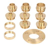 Yechiry Kit de Guides de Toupie Polyvalent en Laiton avec Adaptateur D'écrou de Blocage, Kit de Bagues de Guidage de Toupie 11 Pièces/ensemble pour Menuisiers Professionnels, Laiton, Taille OD 10-30