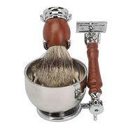 Yechiry Kit de Tondeuse à Barbe Manuelle en Alliage, Kit de Bol de Support de Brosse à Barbe pour Hommes, Ensemble de Toilettage Durable Comprenant un Support de Bol de Brosse de Tondeuse pour