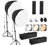 Yechiry Kit D'éclairage de Photographie Polyvalent de 85 W avec Trépied Fiable, équipement de Studio Photo D'intérieur pour Kit D'éclairage de Diffusion en Direct, Idéal pour la Photographie (Prise