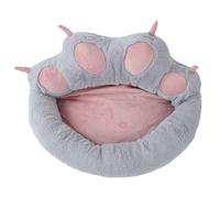 Yechiry Lit pour Animaux de Compagnie Moelleux Doux, Lit de Chat avec Base étanche pour Les Chats et Chiens Machine Lavable Amovible Confortable Espace de Nidification 25.2x15.4x11.0in (Gray)