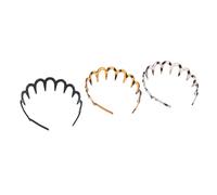 Yechiry Lot de 3 Bandeaux Zigzag en Plastique en Forme de U avec Peigne à Dents Hautes, Bandeaux élargis Antidérapants pour Femmes, Hommes, Filles, Entraînement décontracté, événements Spéciaux