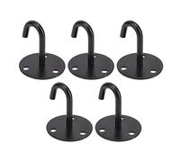 Yechiry Lot de 5 Plaques à œil Fixes Robustes en Acier Inoxydable 304 en Forme de J avec Surface Brossée, Idéales pour Suspendre des Plantes, des Lustres, des Ventilateurs, Intérieur et Extérieur (L)