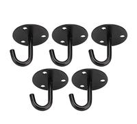 Yechiry Lot de 5 Plaques à œil Fixes Robustes en Acier Inoxydable 304 en Forme de J avec Surface Brossée, Idéales pour Suspendre des Plantes, des Lustres, des Ventilateurs, Intérieur et Extérieur (S