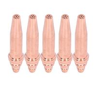 Yechiry Lot de 5 Pointes de Coupe en Acétylène, Buses de Torche en Cuivre Durable pour une Coupe Efficace à la Flamme, Parfaites pour les Projets de Soudage, Taille 86 X 19 Mm