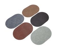 Yechiry Lot de 5 Sets de Table Ovales en Cuir, 45 X 30 Cm, Antidérapants, pour Ustensiles d'isolation Thermique, Tapis de Protection de la Vaisselle, Idéal pour la Maison, Le Restaurant et l'hôtel