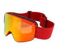 Yechiry Lunettes de Ski sans Cadre, Anti-rayures, Coupe-vent, avec Sangle Réglable, pour Enfants, Sports de Neige et VTT, Lentille PC Rouge