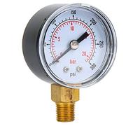 Yechiry Manomètre Mécanique 1/8 Pouce BSPT pour une Mesure Précise de la Pression dans les Applications D'air, D' et D'eau Corps en Métal Durable 2,36 X 1,57 X 0,98 Pouces (0-300psi,0-20bar)
