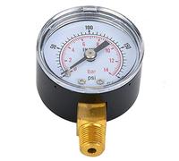 Yechiry Manomètre Mécanique 1/8 Pouce BSPT pour une Mesure Précise de la Pression dans les Applications D'air, D' et D'eau Corps en Métal Durable 2,36 X 1,57 X 0,98 Pouces (0-200psi,0-14bar)