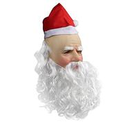 Yechiry Masque Intégral du Père Noël, Couvre-chef de Noël, Masque en Latex, Ensemble de Chapeaux et Perruques de Père, Idéal pour les Festivals, Anniversaires et Fêtes de, Accessoires de Cosplay,