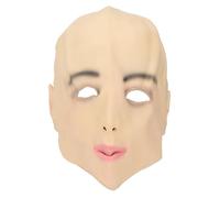 Yechiry Masques en Latex Réalistes pour Halloween, Masque pour le Visage D'Halloween Accessoire de fête Costumée Fantaisie, Coiffe en Latex pour Femme avec Maquillage pour fard à Paupières