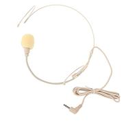 Yechiry Microphone monté sur Tête de Haute qualité avec Verrouillage à Vis pour Conférences et Entretiens, Design Beige Léger, Facile à Clipser, Casque à Oreille Unique