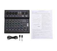 Yechiry Mini Interface Sonore de Mixage Polyvalente pour la Création de Musique Mobile, Alimentation Fantôme 48V, Ampli de Guitare intégré 21.8x20.6x5 Cm (BLACK)