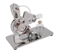 Yechiry Modèle de Moteur de Moteur Stirling, Jouet de Générateur D'énergie électrique éducatif avec des Lumières LED Colorées pour Enfants Adultes éducation Physique en Alliage (Silver)