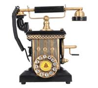 Yechiry Modèle de Téléphone Décoratif Rétro Créatif, Téléphone Antique en Résine avec Cadran Rotatif Filaire Vintage Accessoire avec Bouton Poussoir pour Maison Café Bar