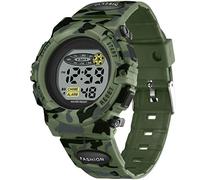 Yechiry Montre Numérique pour Enfants, Montre de Sport étanche et Lumineuse avec Rétroéclairage à 7 LED Colorées et Alarme, Idéale pour Les Garçons, Les Filles et Les Enfants (Green)