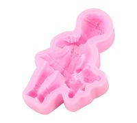Yechiry Moule à Gâteau Fondant en Silicone 3D Créatif bébé Garçon Fille Moule à Chocolat pour la Cuisson et la Décoration de Gâteaux 9,2 Cm X 5,2 Cm Rose (Fille)