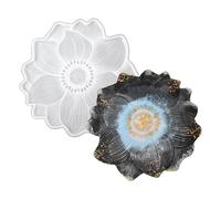 Yechiry Moule en Résine de Silicone pour Fleurs, Moule à Plateau Floral Indéchirable, Flexible et Réutilisable pour la Décoration de la Maison, Projet (B11H37 Grande assiette (Dia35,5 cm/13,98