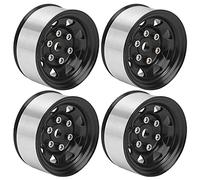 Yechiry Moyeux de Jante de Roue RC de 1.55 Pouces de Haute qualité, Paquet de 4 Conçus pour Les Véhicules en Alliage de Zinc Robuste (Black)