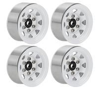 Yechiry Moyeux de Jante de Roue RC de 1.55 Pouces de Haute qualité, Paquet de 4 Conçus pour Les Véhicules en Alliage de Zinc Robuste (White)