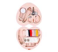 Yechiry Nécessaire de Couture Mini, Design Coeur Portable (Love Pink) | Format compact pour les voyageurs, indispensable pour les réparations d\'urgence, comprend un assortiment de fils et