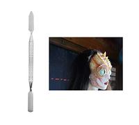 Yechiry Outil Applicateur de Spatule de Cire en Acier Inoxydable, Conception à Double extrémité pour le Maquillage FX, Idéal pour les Effets Spéciaux et le Mélange, 2 Tailles Disponibles : S 4,7" et