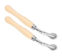 Yechiry Outil de Bricolage de Rouleau D'acier Inoxydable Durable de Roue de pour le Poinçonnage de Tissu de Papier en Cuir Trous D'alignement 2 Pièces pour le Marquage Artisanal