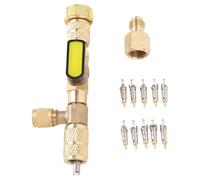 Yechiry Outil de Démontage du Noyau de Soupape de Service, en Acier Inoxydable 10 Noyaux de Soupape et Tige SAE 1/4 5/16 pour R22 R12 R407 R410 R404 R32 Réfrigérant pour Le Système HVAC