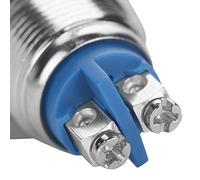Yechiry Pack de Mini Interrupteurs à Bouton-poussoir Durables à 2 Broches, 5 Pièces/ensemble Interrupteurs étanches en Métal de 16mm pour Système de Protection D'entrée (Tête plate)