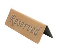 Yechiry Panneau de Réservation en Bronze Antique en Acier Inoxydable Double Face Anglais pour Siège réservé, Tableau d'affichage Durable et Réutilisable pour les Restaurants et les