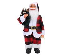 Yechiry Père Noël AGM 45 cm, Figurine de Père Noël Debout Décoration de Noël avec Liste des Enfants Sages et des Enfants Pas Sages et Sac de Cadeaux pour Fêtes de Fin d'Année