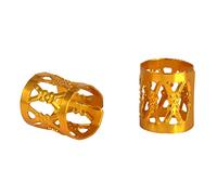 Yechiry Perles de Tressage de Cheveux, 100 Pièces, Anneaux, Manchette, Outils de Coiffure, Opération Facile, Décoration de Cheveux, 7 Couleurs (GOLD)