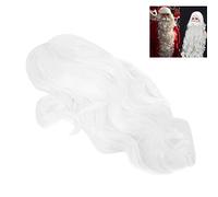 Yechiry Perruque Blanche Ondulée du Père Noël pour Cosplay, Fête de Noël, Cheveux Synthétiques de Haute qualité pour un Toucher Doux, Confortable à Porter pour les Jeux de Rôle, Halloween, 1 X