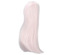 Yechiry Perruque de Poupée 1/3, Texture Douce, Longue et Lisse, Coupe Hime, Cheveux Résistants à la Chaleur, Bricolage pour Poupées, Poupées de 8 à 9 Pouces (Rose foncé)