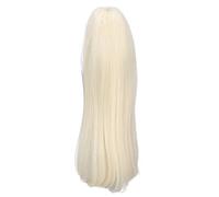 Yechiry Perruque de Poupée 1/3, Texture Douce, Longue et Lisse, Coupe Hime, Cheveux Résistants à la Chaleur, Bricolage pour Poupées, Poupées de 8 à 9 Pouces (Or clair)