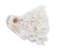 Yechiry Perruque de Poupée Articulée, Bouclée, Résistante à la Chaleur, Ajustable, Douce au Toucher, Poupée 1/6 (Gris argent)