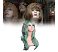 Yechiry Perruque Longue Bou Verte, Chapeaux en Maille Respirants Confortables, Perruque de Cosplay en Cheveux Synthétiques Doux d'une Longueur de 70 Cm, Idéale pour les Fêtes, Halloween et les