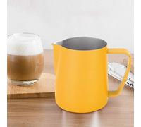 Yechiry Pichet à Mousse de Lait en Acier Inoxydable de 350 Ml, Tasse à café Latte avec Poignée Ergonomique et Conception de Bouche d', Idéal pour Mélanger et Verser le Lait (YELLOW)
