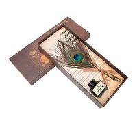 Yechiry Plume de Paon Luxueuse Stylo Plume Trempé, Kit de Calligraphie, 1 | Cadeau parfait pour les écrivains, comprend des plumes de qualité supérieure, conçues pour une écriture élégante à