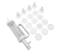 Yechiry Presse à Biscuits, Kit de Presse à Biscuits en Acier Inoxydable ABS, 12 Disques, 4 Pointes de Glaçage, pour Décoration de Pâtisserie, Idéal pour la Pâtisserie