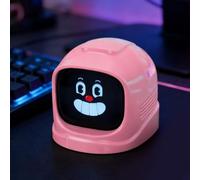 Yechiry Robot D'expression Amusant pour Tableau de Bord de Voiture, Ornement de Console Centrale avec Base Magnétique D'expressions émotionnelles, Longue Durée de Vie de la Batterie pour (Rose)