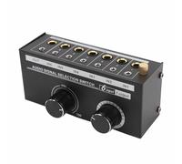 Yechiry Sélecteur Audio 6 Entrées 1 Sortie pour Home Cinéma, 3.5mm 6.35mm | Sélecteur de signal stéréo en métal avec contrôle du volume pour équipement DJ, lecteur CD, platine vinyle, préamplificateur