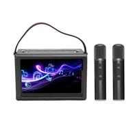 Yechiry Smart Karaoke Machine, Portable WiFi Bluetooth 5.4 Haut-Parleur avec Paroles et 2 Microphones sans Fil Système D'applications Professionnelles Karaoke en Haut