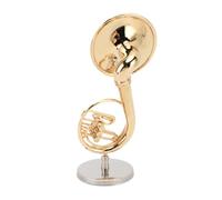 Yechiry Sousaphone en Laiton Miniature, Petit Modèle de Sousaphone Décoratif Ornement, Finition en Laiton Robuste Décoration Polyvalente avec Stand et étui pour la Salle de Musique du