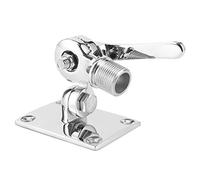 Yechiry Support à Cliquet d'antenne VHF en Acier Inoxydable, Base de Fixation Réglable à Double avec Polissage Miroir à Fin, Idéal pour Les Bateaux Marins, Accepte des Filetages de 1 à 14 Pouces