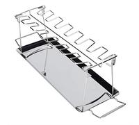 Yechiry Support de Gril de Poulet en Acier Inoxydable, Support de Rôtissoire de Cuisse de Poulet Pliable et Robuste avec Poêle d'égouttage pour Griller, Fumer, Cuisson