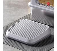 Yechiry Tapis de Marche pour Bac à Litière pour Chat, Tapis de Piégeage de Litière pour Chat Double Couche, Filtrage Efficace, Anti-éclaboussures Stable pour, Nettoyage Facile, (Gris Clair)