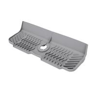 Yechiry Tapis de Robinet en Silicone, Protecteur D'évier de 17,7 Pouces et Plateau de Séchage avec Trou Découpable pour Comptoir de Cuisine et de Salle de Bain, Empêche les éclaboussures (GRAY)
