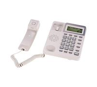 Yechiry Téléphone Fixe Filaire de Bureau, Téléphone Fixe avec écran LCD, Pause Muette, Maintien du Flash, Recomposition, Fonctions de Calculatrice Mains Libres, pour la Maison, L'hôtel, (Blanc)